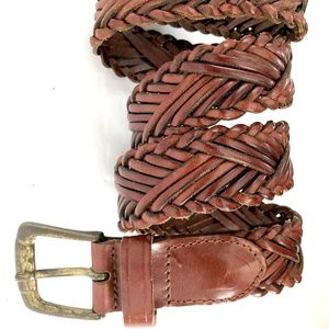 Woven Leather Belt 32 Unisex